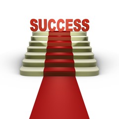 Red carpet to success - a 3d image