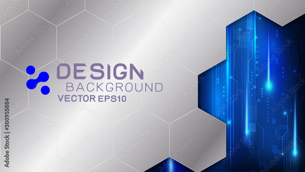 Poster vector design trendy and digital technology concept. frame border dimension with light movement and 