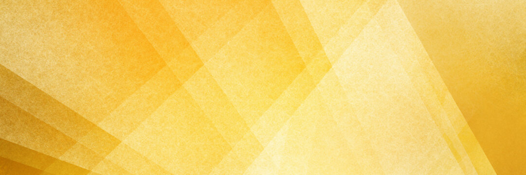 Abstract modern background in yellow colors and contemporary triangle square and block shapes layered in random geometric fan art pattern with fine texture