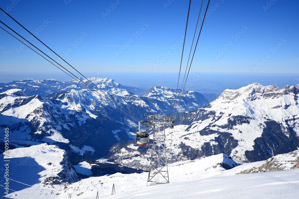 Wall mural Titlis Rotair cable car