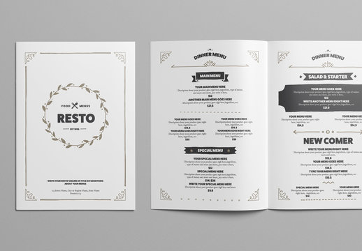 Restaurant Menu Layout