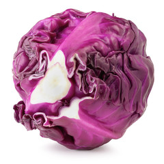 Red cabbage isolated on a white background