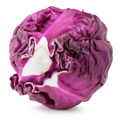 Obraz premium Red cabbage isolated on a white background