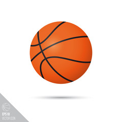 Basketball ball smooth vector icon. Sports equipment symbol.