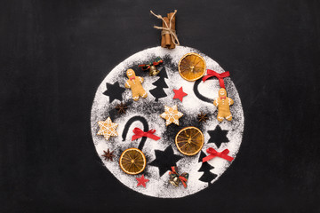 Conceptual figure of decoration ball made of wheat or sugar