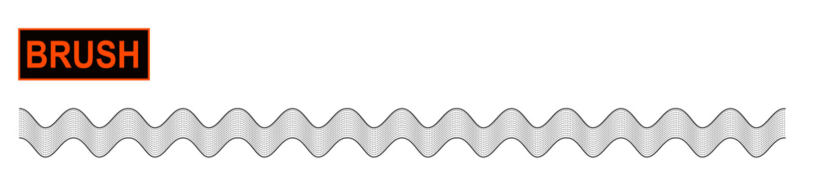 Decorative rickrack tape brush for fashion and digital illustration. Customizable and colorizable ribbon.