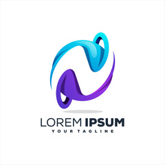 awesome letter n logo design