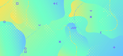 Naklejka premium Vector Pastel Banner. Summer Fluid Journal 