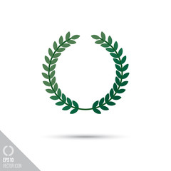 laurel wreath smooth vector icon. Sports equipment and success symbol.
