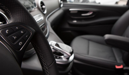 Obraz na płótnie Canvas Closeup photo of car interiors