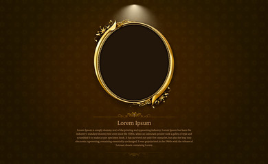 gold frame circle border picture and pattern gold thai art Thai art