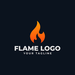 Abstract Fire Flame, Burn Logo Design Template