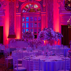 flowers on table in wedding day