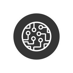 Circuit board icon isolated, flat style. Vector illustration