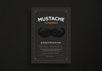 Black Mustache Competition Flyer Layout