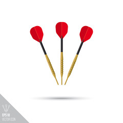 Dart arrows smooth vector icon. Sports equipment symbol.