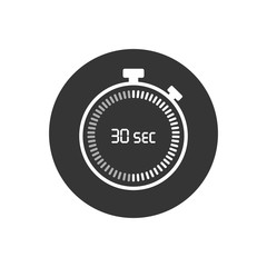 The 30 seconds, stopwatch vector icon, digital timer. Clock and watch, timer, countdown