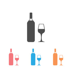 Wine icon Set Vector Illustration on the white