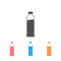 Bottle icon set in trendy flat design.