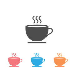 Cup of coffee. Coffee symbol Flat vector sign isolated on white background. Simple logo vector illustration for graphic and web