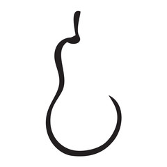 Black and white vector icon of an orange