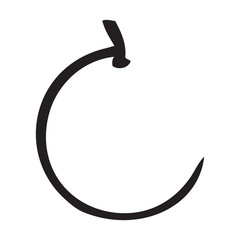 Black and white vector icon of an orange