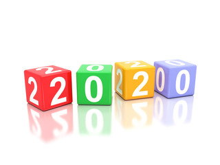 New Year 2020 Creative Design Concept - 3D Rendered Image	