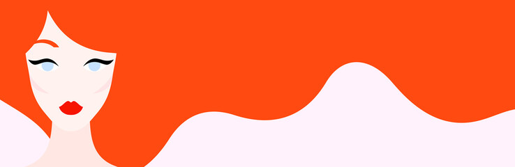 Illustration of red haired woman