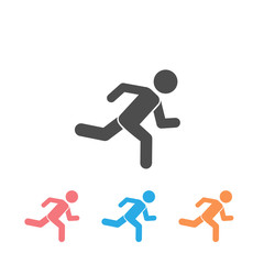 Runner icon set. Logo element illustration. Runner symbol design. colored collection. Runner concept. Can be used in web