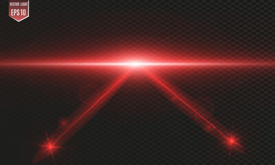 Abstract laser beam. Transparent isolated on black background. Vector illustration. - obrazy, fototapety, plakaty