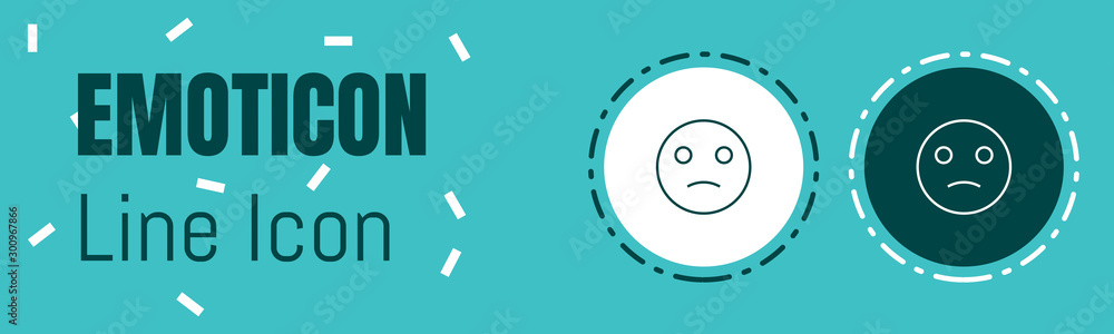 Aufkleber emoticon line icon. useful graphic elements for all kinds of designing work.