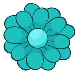 Single flower in blue color