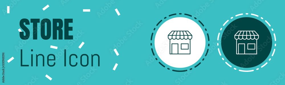 Poster online store line icon. useful graphic elements for all kinds of designing work.