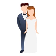 Bride couple icon. Cartoon of bride couple vector icon for web design isolated on white background