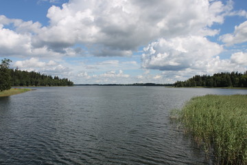 landscape with lake and clouds
