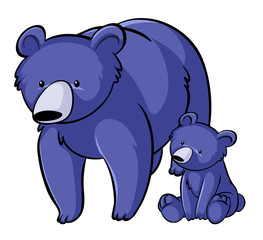 Blue bears on white background