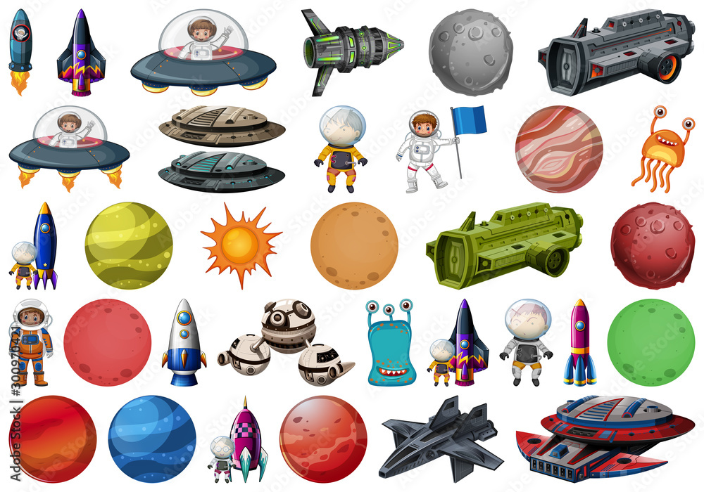 Canvas Prints group of planets and space obejcts