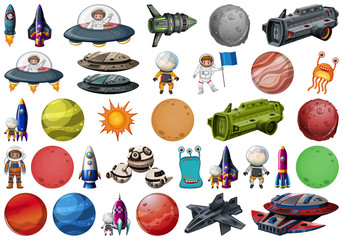 Group of planets and space obejcts © GraphicsRF