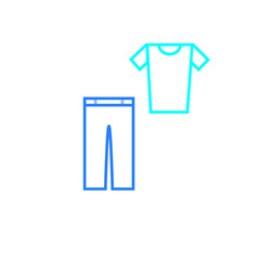 simple icon vector with t-shirt and pants shape
