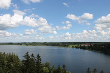 landscape with lake and clouds