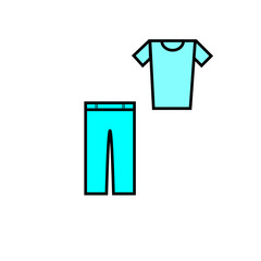 simple icon vector with t-shirt and pants shape