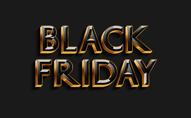 Black Friday text design for banner, poster. Vector illustration