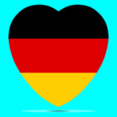 Germany Flag In Heart Shape Vector illustration eps 10