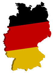 Obraz premium Germany map flag vector 3D