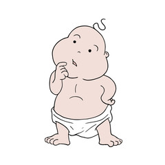 thinking baby illustration