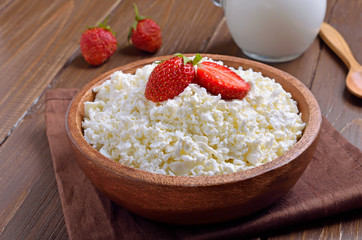 Curd cheese and strawberry