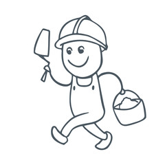funny mason worker draw