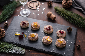 Christmas Pate Canapes with Cranberry and Apple Jelly