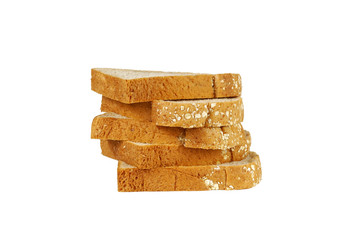 Slice of Whole grain bread isolated on a white background