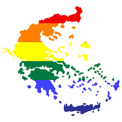 Lgbt Flag Map Of Greece Vector illustration eps 10